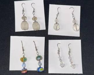 EHE207 Myrna Lee Chang Set of Four Crystal Earrings