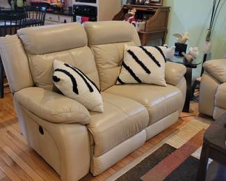 Really nice, clean leather reclining sofas, loveseats, and chairs