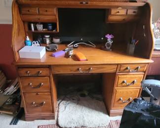 Large size roll top desk.  Made for a computer