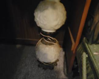 Another Fenton Poppy lamp.  In custard