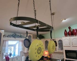 Hanging pan rack.  Quality pots and pans