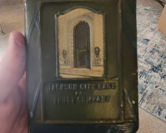 Vintage Jackson city metal bank
