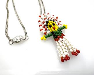 Vintage Seed Bead Chief Pendant