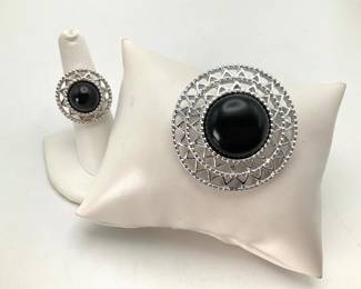 Sarah Coventry "Jet Set" Brooch and Ring