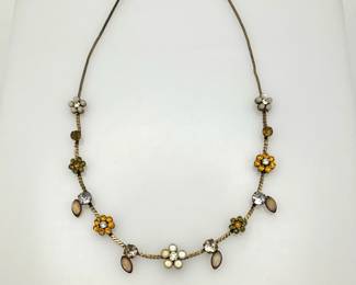 Vintage Crystal Flower Necklace