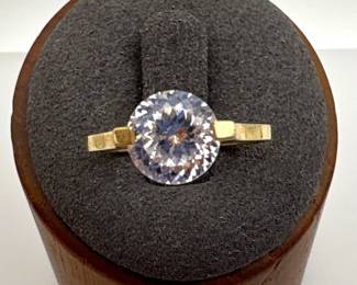 CZ Solitaire Gold Ring