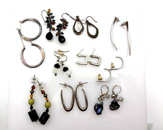 Silver Tone & Beaded Earrings