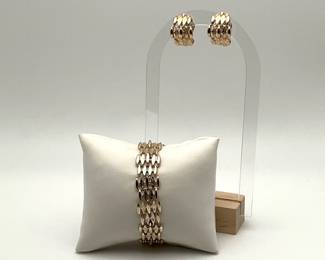 Sarah Coventry Panther Link Bracelet & Matching Earrings