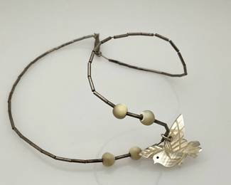 Native American Shell Bird Necklace