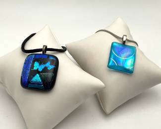 Blue Art Glass Pendants