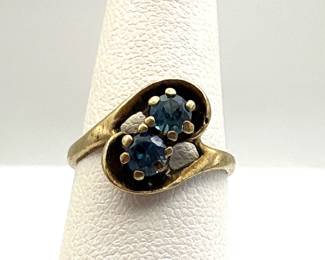 Blue Quartz Gold Ring