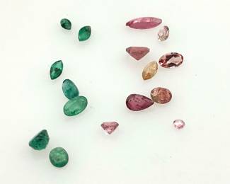 Emerald & Pink Tourmaline Gemstones