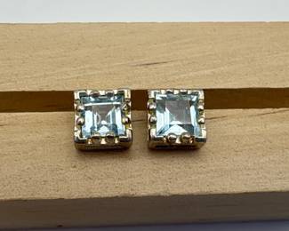 Silver Aquamarine Earrings