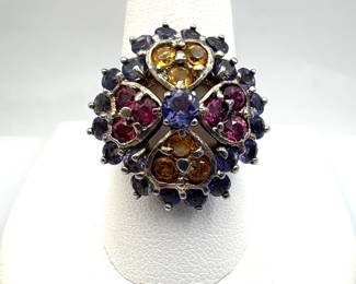 Multi Color Tourmaline Ring