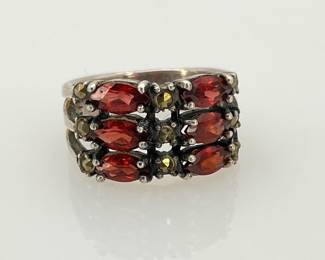 Garnet Silver Ring