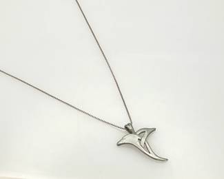 Silver Chain with Abstract Pendant