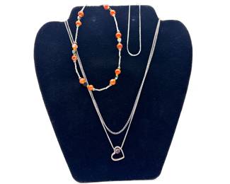 Silver Tone Necklaces and Bracelet