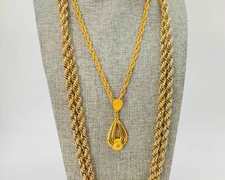 Monet & Trifari Gold Tone Necklaces