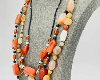 Agate & Carnelian Beaded Necklaces