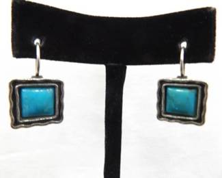 .925 Sterling Silver SILPADA Turquiose Hook Latch Earrings
