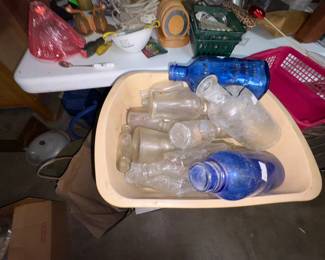 antique 1930s glass bottles