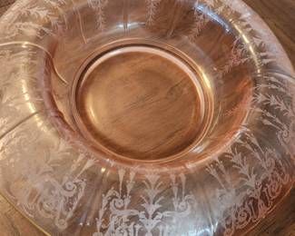 1930's to 1950's Pink Depression Glass. 