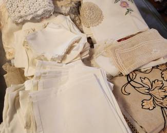Vintage Doilies, Runners and other Vintage/Handmade Linens. 