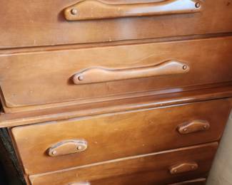 Unique Vintage Dresser with unusual Wooden Pulls!