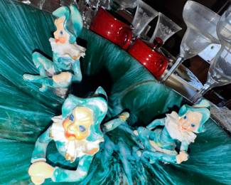 Slightly beat up Christmas Pixie elf  figures occupied Japan