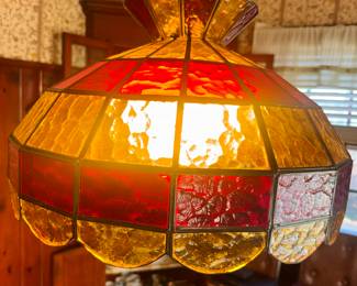 Tiffany style slag glass lamp