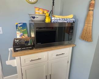 Microwave and island cabinet 