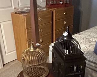 Bird cages, side tables, modern inexpensive storage cabinets.