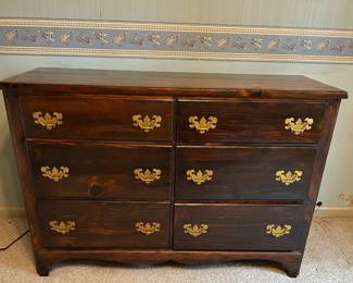 Modern heavy solid wood dresser.