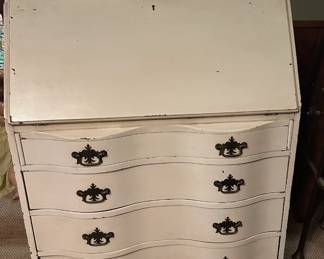 Vintage secretary/chest.  Painted and distressed white.  Very good condition.