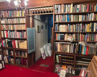 A library full of books.