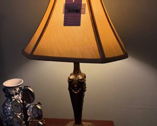 Nouveau Floral Lion Table Lamp