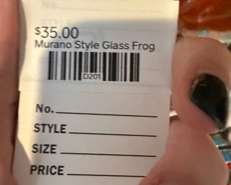Murano Style Glass Frog