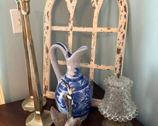 Blue and White Pitcher