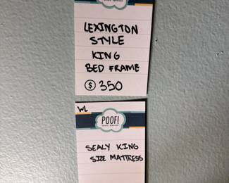 Lexington Style King Bed Frame, Sealy King Size Mattress