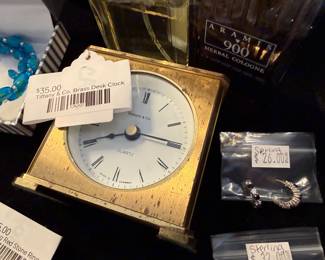 Tiffany & Co Brass Desk Clock