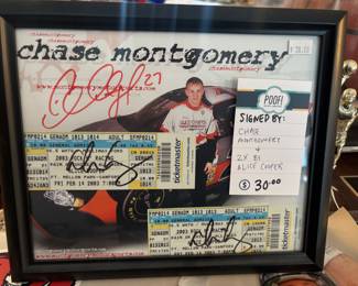 Sports Memorabilia signed by Chase Montgomery and Alice Cooper