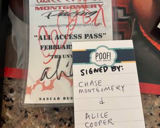Sports Memorabilia signed by Chase Montgomery, Alice Cooper