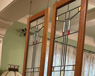 Leaded stain glass panels
