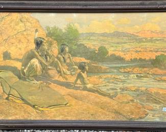 Lithograph Where the Sun Goes. Robert Wesley Amick 1879-1969