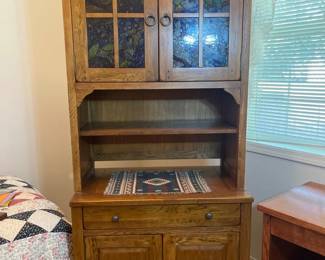 109 ModernHutchwithStainedGlassStyledDoors