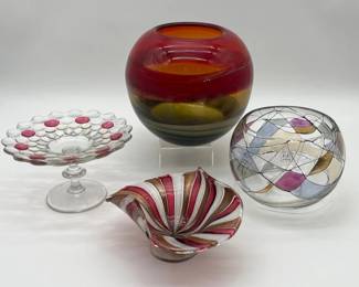 45 ArtGlassfeatWestmorelandKKStylingMuranoLatticinoBowl