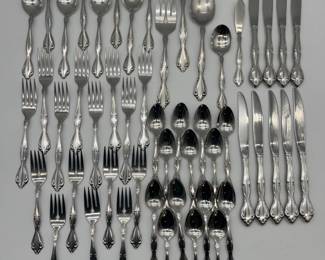 76 OneidaCommunityCantanaPattern51PieceStainlessFlatwareSet