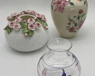 44 FloralVasesLotFeaturingLenoxKostaBodaandSeymoreMann