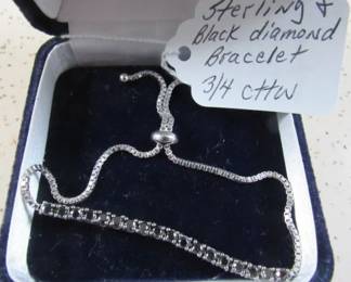 Sterling & Black Diamond Bracelet