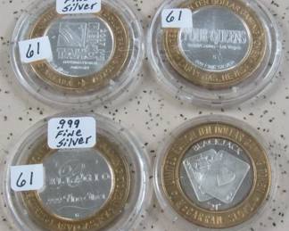 .999 Fine Silver Casino Gaming Tokens 